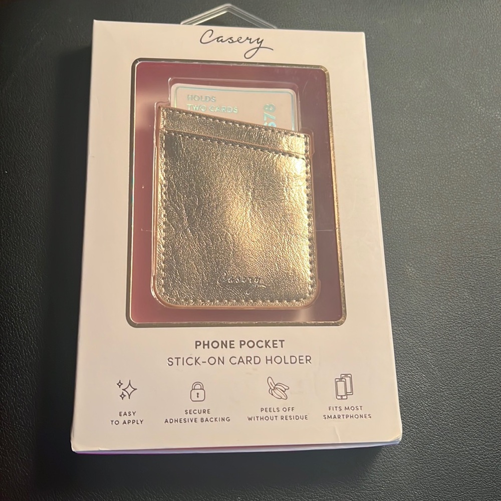 Cassette Phone Pocket Stick-on Card Holder